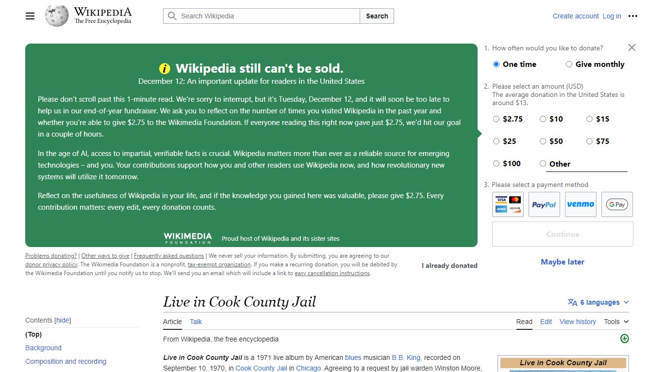 Live in Cook County Jail - Wikipedia